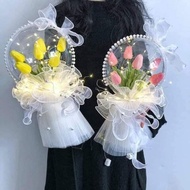 MEANINGFUL GIFT MIKA BALL TULIP BOUQUET WITH LIGHTS