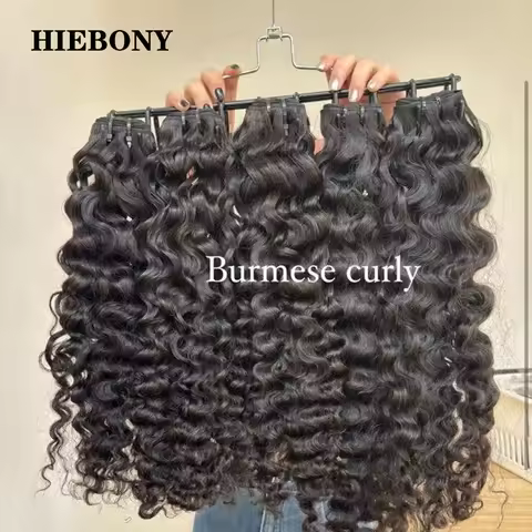 HiEbony Hair 3C4A Burmese Curly Hair Bundle Human Hair 100% Brazilian Hair Unprocessed Human Hair We