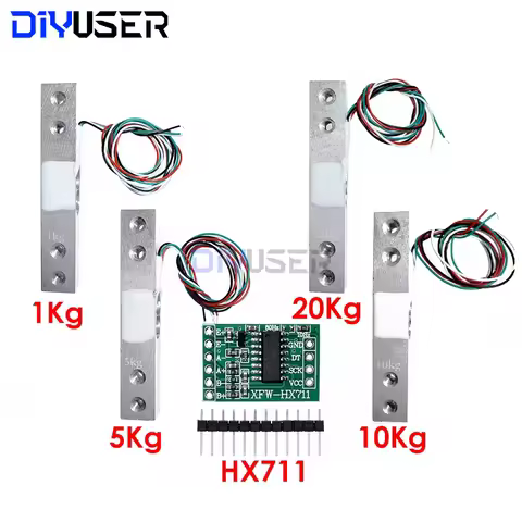 DIYUSER Load Cell 1KG 2KG 5KG 10KG 20KG HX711 AD Module Weight Sensor Electronic Scale Aluminum Allo