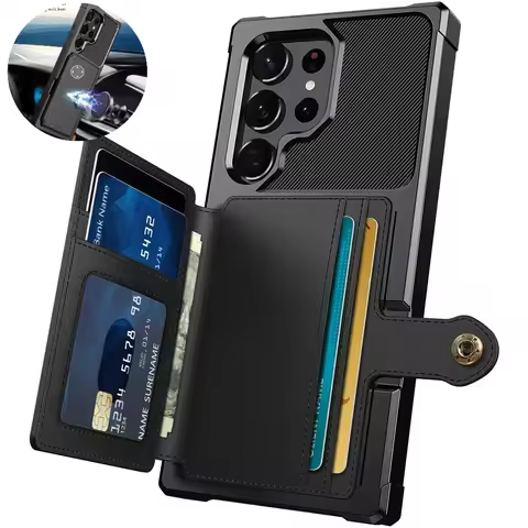 Flip Wallet Case for Samsung Galaxy S25 S24 S23 Ultra S22 S21 FE S25 Plus Funda Leather Credit Card