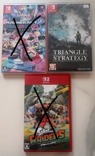 Switch 遊戲卡帶：斯普拉遁塗擊隊Splatoon Raiders, 馬車8 Mario Kart, 三角戰略Triangle Strategy