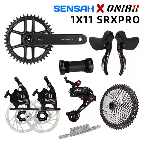 1x11 SRX PRO Speed SENSAH Groupset with Crank Shifter Cassette Front /Rear Derailleur Chain for Grav