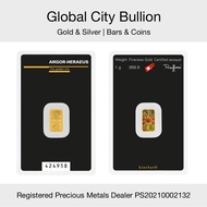 Argor-Heraeus 1 gram Gold Bar - Minted - Kinebar Design