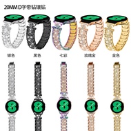 Applicable to Samsung Galaxy watch6 20mm Metal with diamond inlay D Font Watch Strap