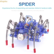 NIUYOMY Electric Robot Spider, Educational No Soldering Required Robotic Spider Toy, DIY Movable Leg