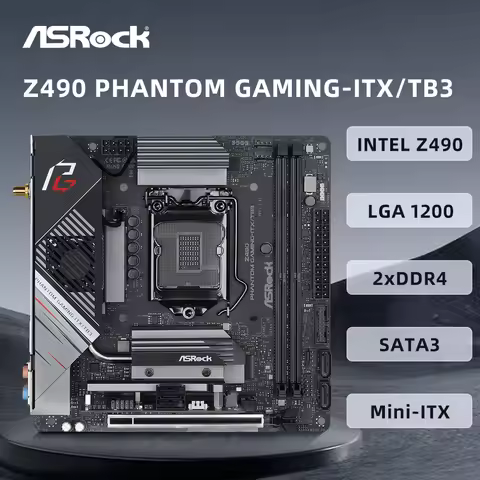 ASRock Z490 PHANTOM GAMING-ITX/TB3 Motherboard LGA 1200 Support 11900K 10900K 10700K 11700K CPU DDR4