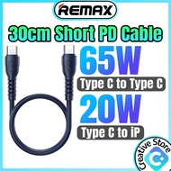 Remax Cable 30cm Short Cable Type C to Type C Cable PD 65W Fast Charging Cable Type C Cable Fast Cab