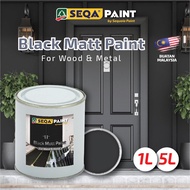 SEQA Paint Black Matt Paint For Metal & Wood / Cat Hitam Matt Untuk Besi Dan Kayu 1L/5L