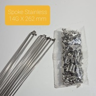 Spoke Spokes 14G x 262 mm MTB 26" FIXIE 700c Stainless Steel