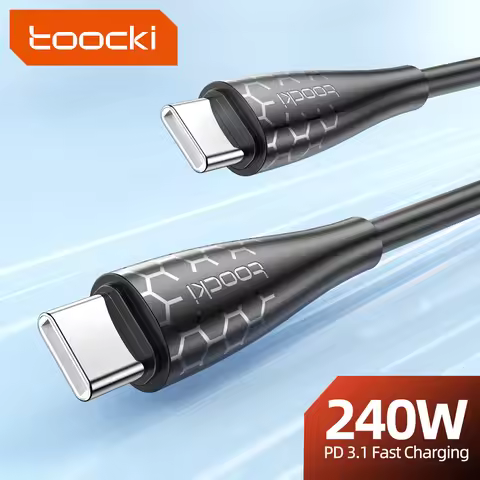 Toocki 240W 100W Type C To Type C Cable USB C Cable 3M PD Fast Charging Charger Wire Cord For Huawei