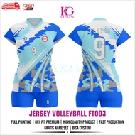 WOMEN'S VOLLEYBALL JERSEY FT003 FULL PRINTING FREE NAME AND NUMBER