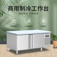W-8&amp; Operating Table Flat Freezer Refrigerated Table Cabinet Freezer Fresh-Keeping Case Plate Kitchen Freezer Refrigerat