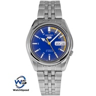 Seiko 5 Automatic SNK371K1 SNK371K SNK371 Silver Blue Dial Stainless Steel Men's Watch