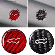 Wishlistforyou Carbon Fiber Rear Trunk Switch Prompt Circle Trim Sticker Adhesive Interior Decoratio