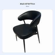 Italian Designer Dining Chair Modern Minimalist Upholstered Leather Metal Frame Restaurant Reception