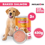 Petlicious Meat Loaf Adult Dog and Puppy Wet Food Can Baked Salmon Flavor 430g BUNDLE OF 3
