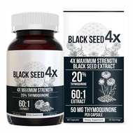 Black cumin seed 4x enhanced capsules, 60:1 high-concentration extract, 50mg, dietary supplement, 60
