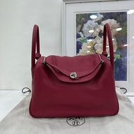 愛馬仕 石榴紅 銀扣lindy34框R刻 TC皮