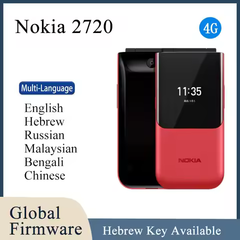 Nokia 2720 4G Phone CPUQualcomm Snapdragon 205 Battery capacity 1500mAh original used phone