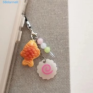 DARNELL Fish Cake Keychain, Pink Squid Roll Japanese Food Taiyaki Pendant, Phone Lanyard Street Food