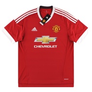 Manchester United Home Jersey Retro Fan Edition Red Short Sleeve Football Shirt 2015-16 Baju Retro Manchester United Kanak Kanak Perempuan Lelaki Unisex Sublimation V-Neck Oversize