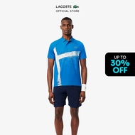 Lacoste Men's Tennis X Novak Djokovic On Court Polo Shirt - Performance ( Blue / Green ) - DH8959