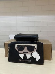 正版 Karl Lagerfeld 卡片銀包 黑色含拉鏈