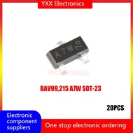 20 BAV99215 A7W SOT-23 100V/125mA SMT switching diodes