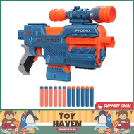 [sgstock] NERF Elite 2.0 Phoenix CS-6 Motorized Blaster, 12 Official NERF Darts, 6-Dart Clip, Scope, Tactical Rails, Bar