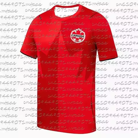 2026 New Canada Soccer Jersey Men's Red Maple Leaf Football Shirt Short Sleeve Soccer Uniform Fan Ve