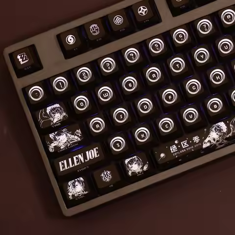 104 Keys/Set Game Zenless Zone Zero Ellen Joe Backlit Keycap SWS Black Hole Edition Mechanical Keybo