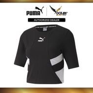 Puma Women TFS Retro Crop Top Puma Black T-Shirt Crewneck Women Shirt Baju Wanita 59775001