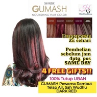 Pewarna Rambut Telap Air GUMASH Wudhu Compliance Halal Hair Color DARK RED with FREE GIFT