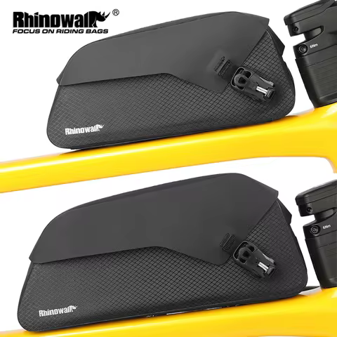 Rhinowalk Bike Top Tube Bag IPX4 Waterproof Magnetic Flip 0.6L-1.3L For MTB Road Gravel Bicycle Bike