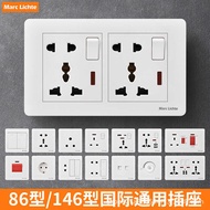 International Universal Type 146 Wall Concealed Multifunctional Universal 16a Ten-Hole Socket Panel 