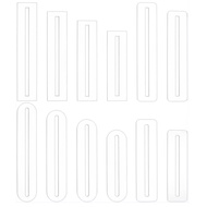12pcs 3Styles Acrylic Zipper Overlay Template  6/7/8/9 Inch Zipper Measuring Template  Sewing Tool f