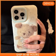 White Cute Little Brown Bear Phone Case Suitable for iphone15/14promax/13/12/11/XR/XS/X/XSMAX-DINUO