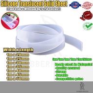 Silicone Transparent Solid Strip with 5mm to 12mm Thickness x 1m Width x 20mm to 50mm Length Various