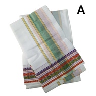 8x4 Thendral Pure Cotton Veshti/Dhoti with Fancy Design Border for Men