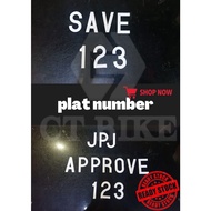 JPJ Standard Approve Size Car Sill Plates Number / Nombor Plate Kereta Standard JPJ Huruf Lulus JPJ