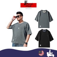 3XL Men Plus Size T Shirt Round Collar Cotton Blouse Baju Lelaki Size Besar