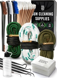 Bore Cleaner Gun Cleaning Kit for 12Ga / 5.56 / 9mm Gun Cleaning Snake, Gun Cleaning Supplies Incl. 