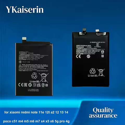 5000-5110mAh For Xiaomi Redmi Note 11E 12T A2 12 13 14 Poco C51 M4 M5 M6 M7 X4 X5 X6 5G Pro 4G BN5H 