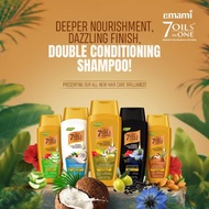 EMAMI 7 OILS IN ONE DOUBLE CONDITIONING SHAMPOO ALOEVERA,COCONUT,ALMOND,OLIVE AND BLACKSEED 400ML