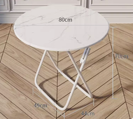 可折疊桌簡易木圓桌(白理石)(尺寸:高70CM,寬80CM)