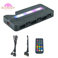 ARGB Controller 5V/3Pin ARGB 4Pin Fan PWM HUB PWM ARGB Fan Hub ARGB Hub Splitter for Computer PC Cas