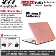 PsDs Blinking Glitter Protective Cover Case for Latest MB Pro 14 2021 2023 M1 M2 M3 Pro A2442 A2779 