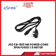 J03 CB-803 NB POWER CORD 3PIN FUSED 1.5 METER