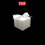 T190117-01 7.5*7.5*6CM White Ribbon Gift Box (10 Pcs/Pkt)