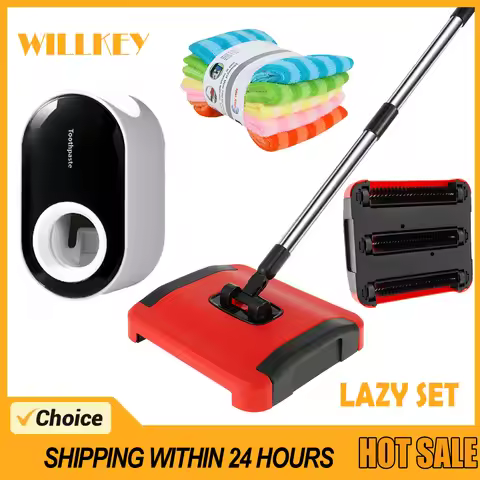 Carpet Floor Lazy Sweeper Manual Carpet Sweeper Cleaner Non-Electric Carpet Broom Sweeper Hand Push
